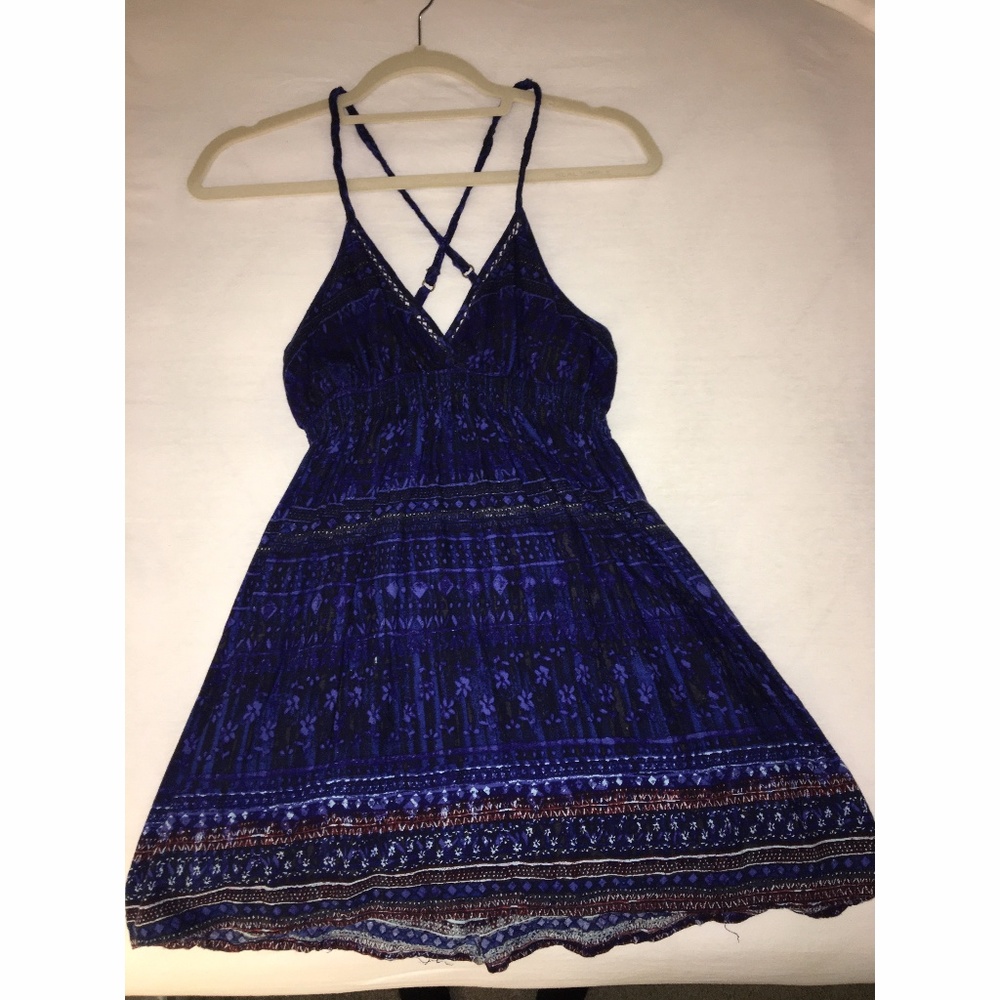 blue pattern dress
